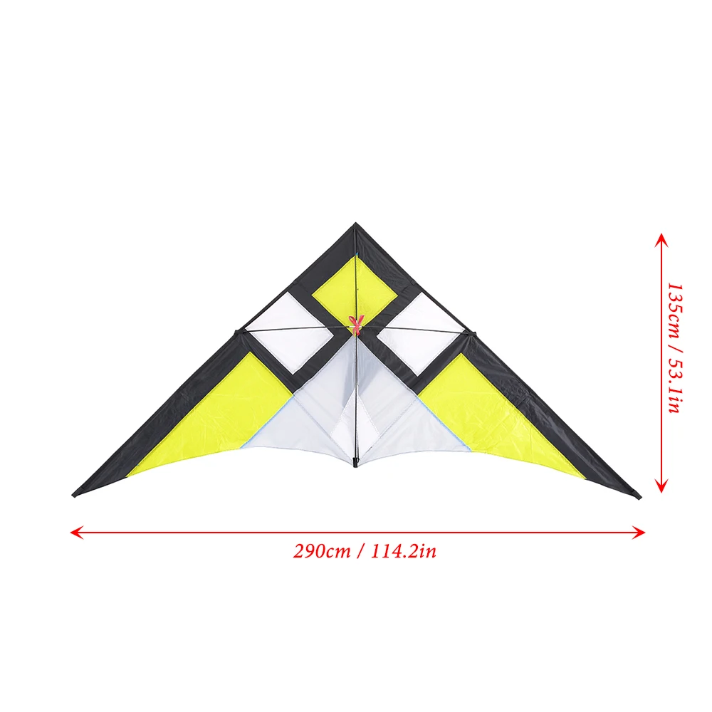 290*135 см Широкий Однолинейный трюковый воздушный змей для детей и взрослых треугольный Летающий воздушный змей в форме дельты для семейного отдыха