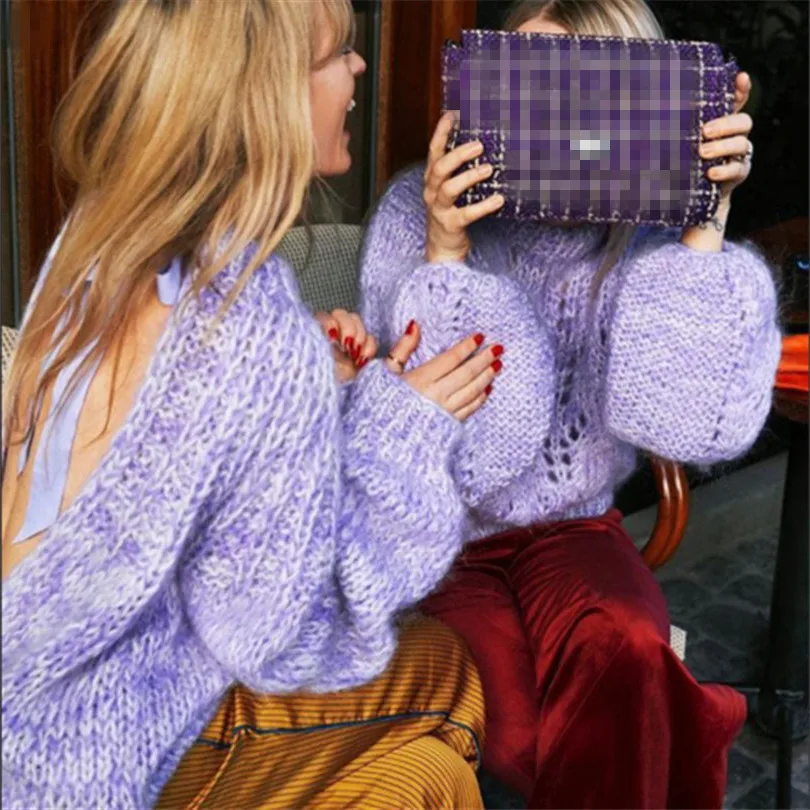 

Women Sweaters And Pullovers Time-limited Acrylic Computer Knitted 2018 New Women's Sweater Open Back Lace-up Jumper Pull Over