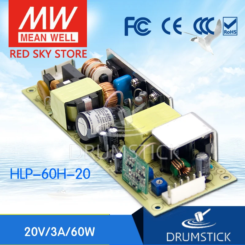 

MEAN WELL HLP-60H-20 20V 3A meanwell HLP-60H 20V 60W Single Output LED Driver Power Supply