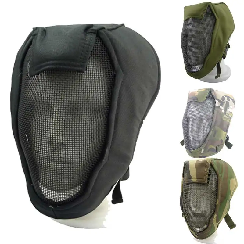

V6 HIgh Quality Steel Net Mesh Fencing Mask Hunting Epee masks Full Face Protective Tactical Mask Helmet Cover Face Ears