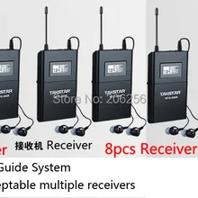 Бутик Takstar WTG-500 1 передатчик+ 8 приемник+ микрофон+ 8 наушников UHF Беспроводной гид системы голосовое устройство учебные наушники