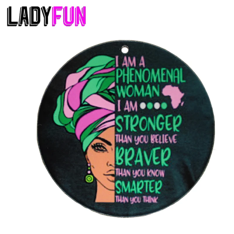 

I am a Phenomenal Woman Earrings Charm 2 Sided Colorful Printing Custom Your Own Picture or Text 5cm 1pair
