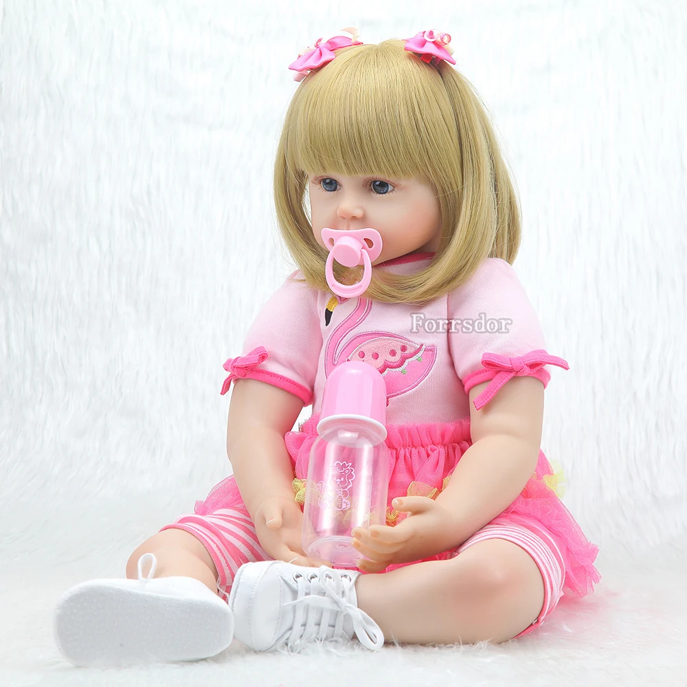 22 дюйма силиконовые Reborn baby girl реалистичные Reborn Baby Doll с розовым журавлем Boneca Brinquedos подарки Детские игрушки