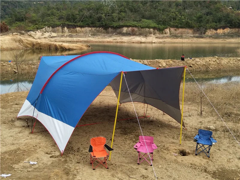 Ультрабольшая 5-8 человек использовать анти-УФ водонепроницаемый кемпинг палатка большая беседка солнцезащитный навес большой тент пляж палатка