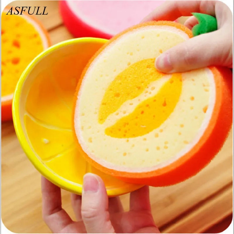 Asfull 4 шт. кухонная губка для очистки фруктов прочная кухонная посуда инструменты для чистки стола губка эластичная