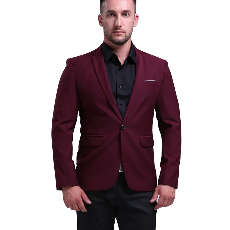 Mogu Для мужчин S Пиджаки для женщин новые поступления Slim Fit Blazer Для мужчин большой Размеры Повседневное Блейзер Куртка цвет красного вина пиджак Hombre