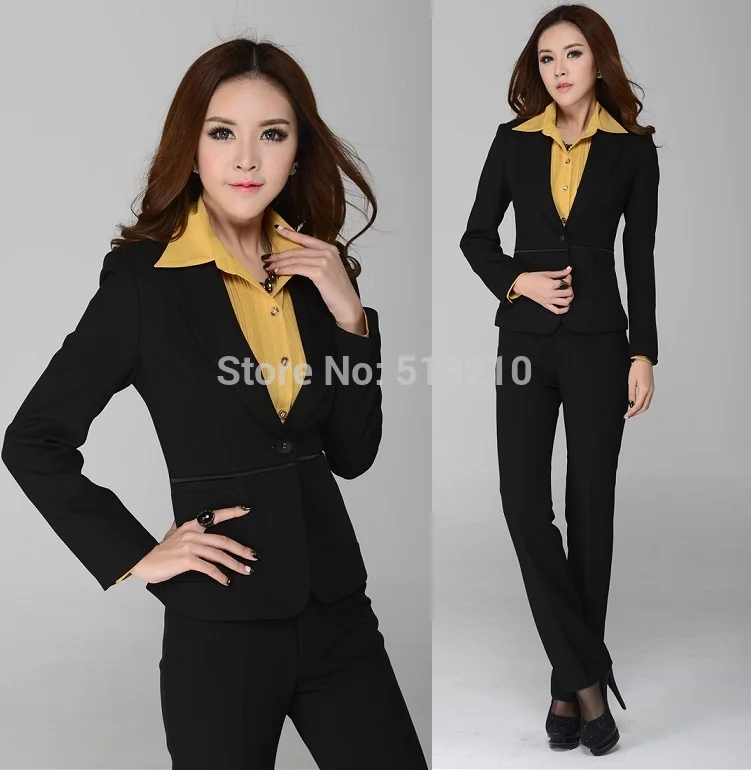 New Autumn Winter Ladies Business Sets Pants Suits Professional Work Wear Form Suits Women Career Outerwear Plus Size XXL