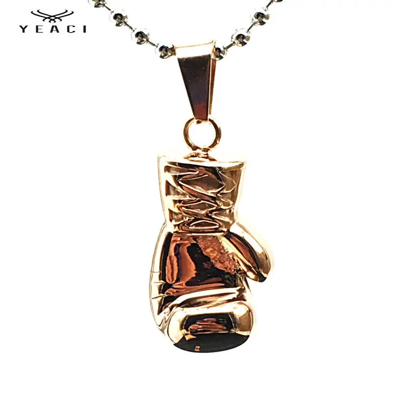 Rose Gold Fist Pendant Necklace Fine Jewelry Boxing Glove Stainless