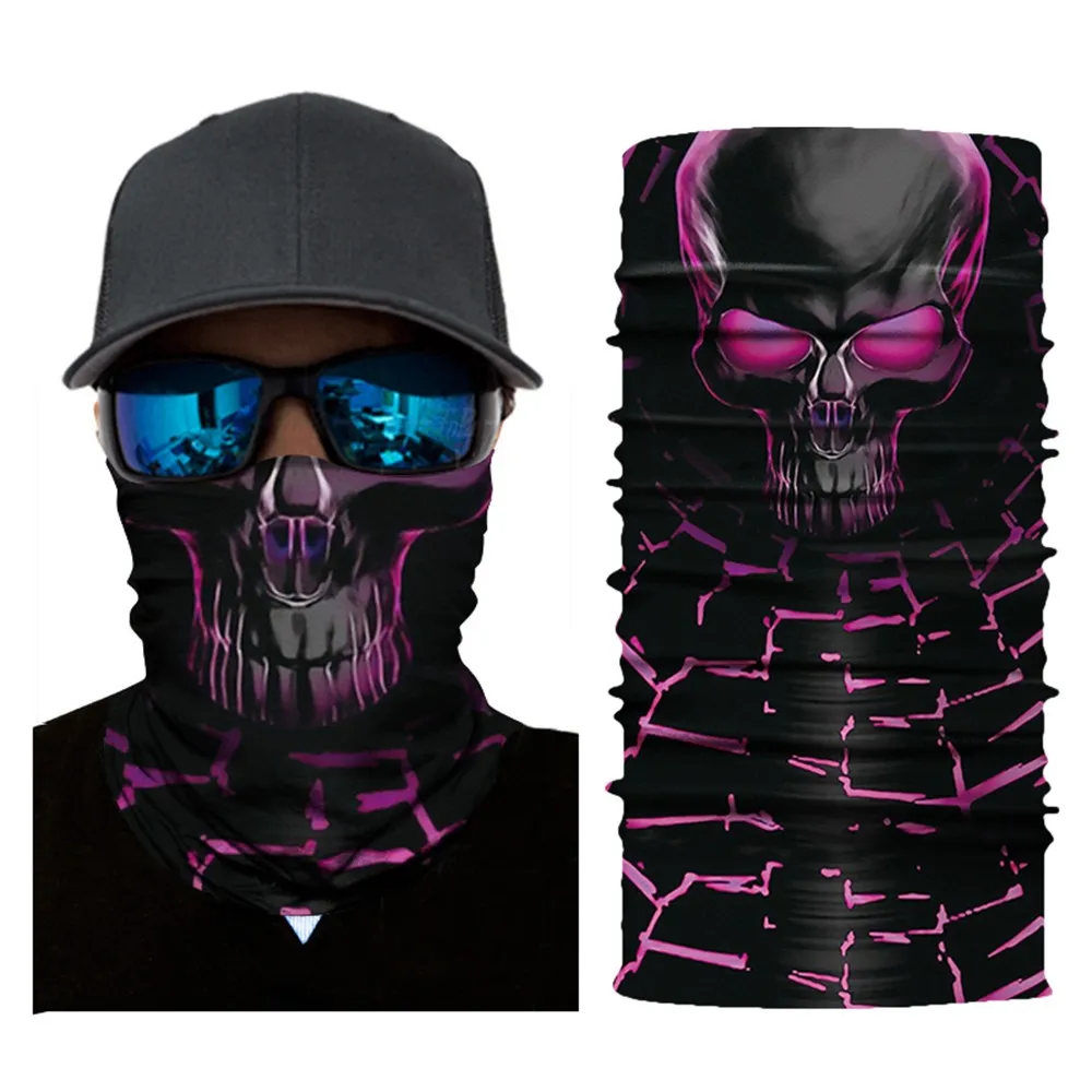 Motorcycle Face Mask Cycling Halloween Head Scarf Neck Warmer Skull Ski Balaclava Headband Scary Face Shield Mask Outdoor#3 - Цвет: C