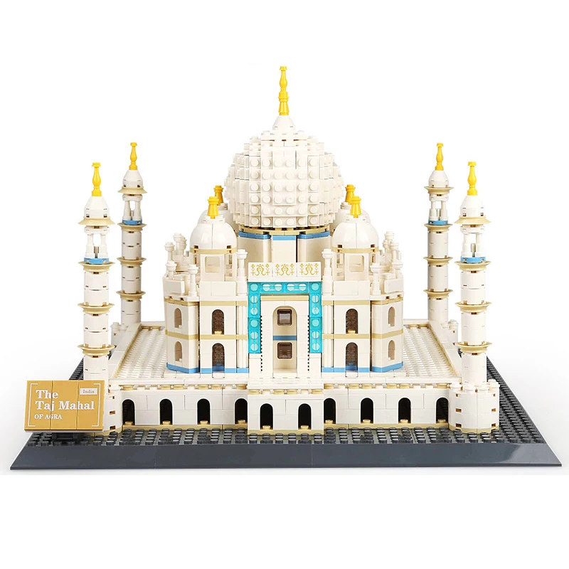 

City Agra Taj Mahal Architectural Landmark Creator Building Blocks Educational Toys For Children Gifts Creator