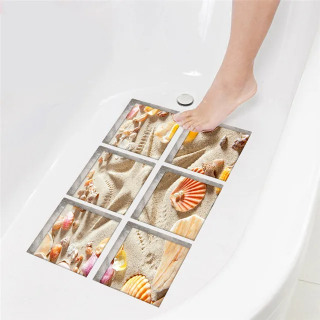 KAKUDER 3D Bathtub Stickers Bathroom Renovation Waterproof Anti Slip