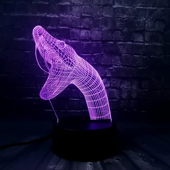 

3D LED Night light for Kid Baby Decorative 7 Color Change Remote Control Cool Snaker Head Animal USB Charge Boy Kid Toy RGB