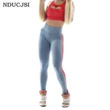 Дизайн боковой полосы леггинсы Академии Mulher брюки спортивная одежда Для женщин носить леггинсы в стиле пэчворк, спортзал Повседневные леггинсы K042
