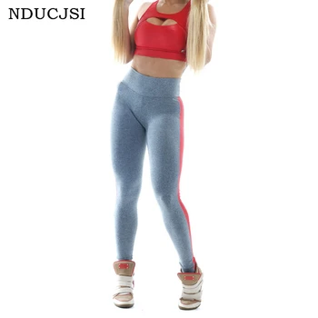 

Design Side Stripe Leggings Academia Mulher Trousers Ropa Deportiva Women Wear Legging Patchwork Gimnasio Casual Leggings K042