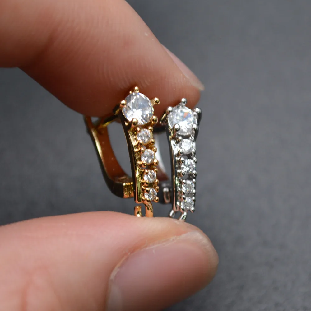 

Color Remain Multi Rows CZ Paved Earring Hooks Jewelry Findings DIY Jewelry making 30pc Per Lot