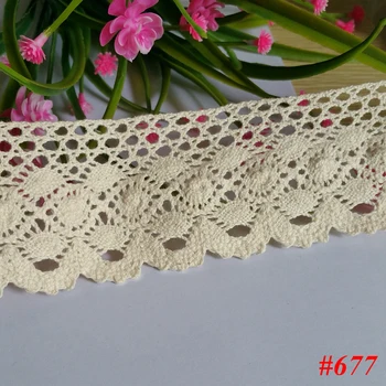 

50mm Beautiful 20 yards Beige Embroidered Net Lace Trim Garment ribbon headband wedding party decoration DIY Accessories NO677