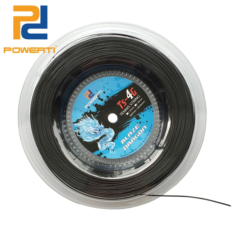 POWERTI TS-4G 1.3 ملليمتر تنس سلسلة 200 متر بكرة البوليستر Raquete تنيس تدريب رياضة الرياضة اللعب سلسلة