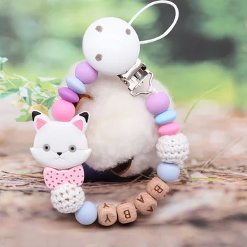 

Baby Silicone Beech Pacifier Chain Unicorn Ladybug Multi select Combination Safe Teething Accessories Bracket Custom Name