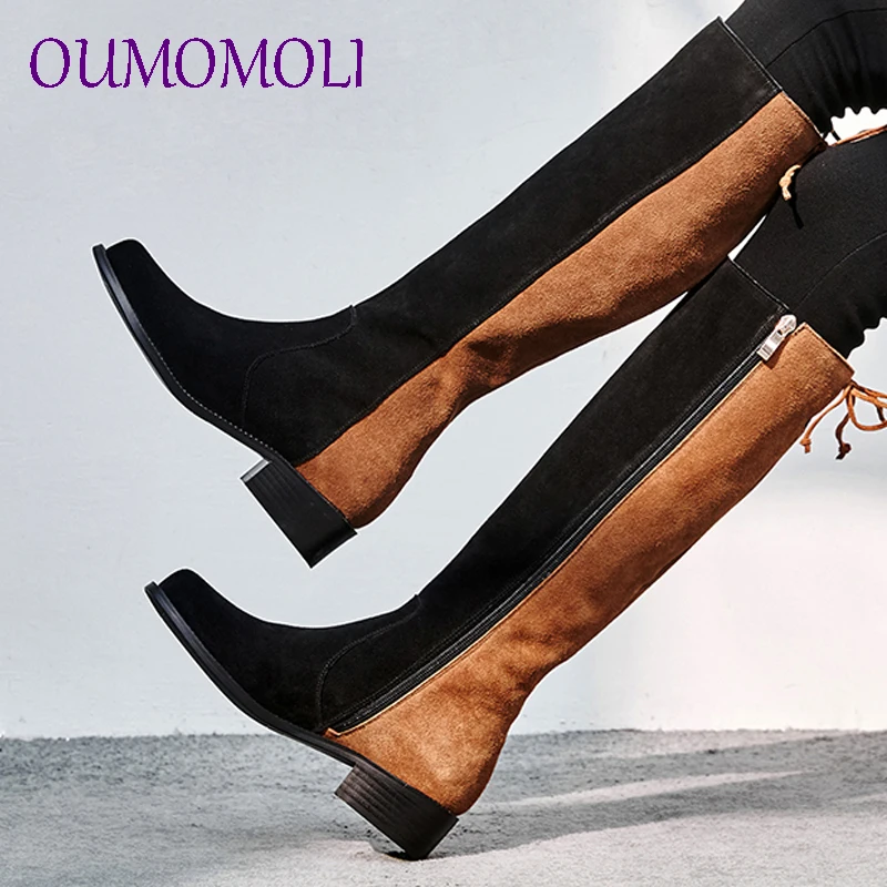 

2019 the new Women Winter Shoes Knee High Boots Brand Women Shoes mixed colors Women Winter Boots Plus Big Size 34-43