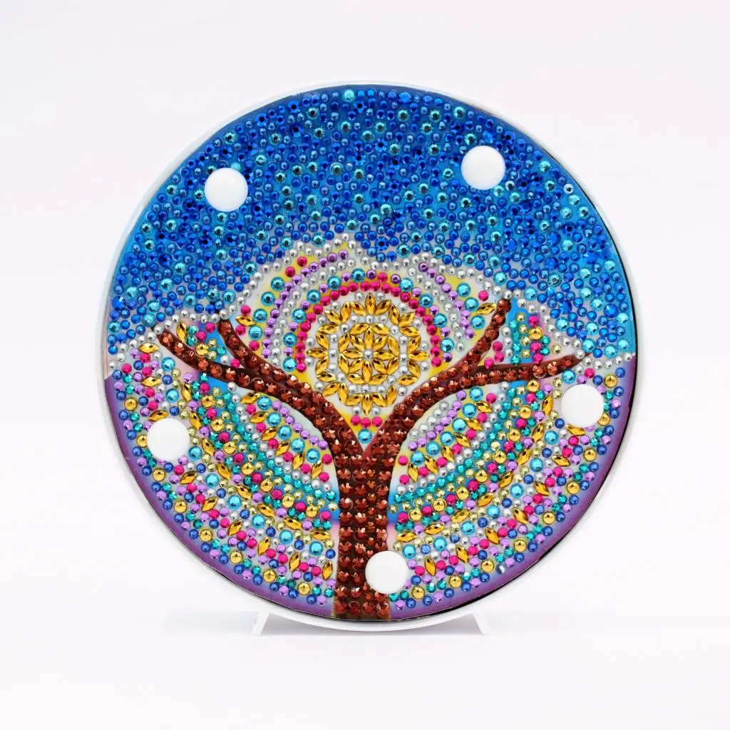 

Meian New Arrival Led Diamond Light Painting Printed Canvas Special Diamond Table Lamp Carton Design Scenery Picture Painting