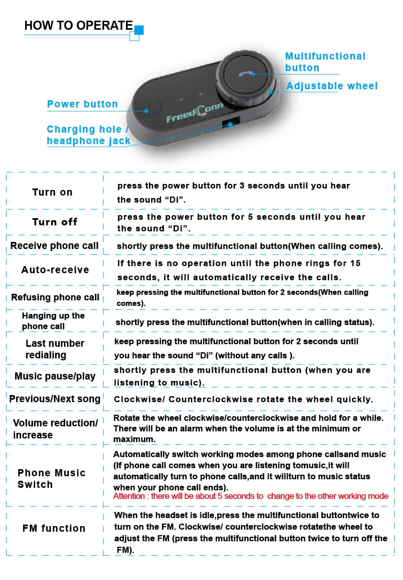 FreedConn motorcycle helmet bluetooth headset motorbike cycling earphone for 2 riders bt wireless helm intercom T-COM02