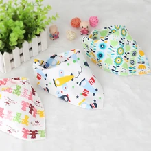 Детские нагрудники в Корейском стиле, стиль, Детские треугольные бандажные двухсторонние нагрудники с рисунком, нагрудники для новорожденных