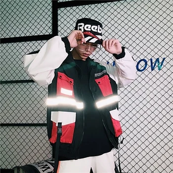 

Reflective Japanese Jackets Men Harajuku Spring Hip Hop Pocket Casual Loose Baseball Jacket Chamarras Para Hombre Mens Jackets 5