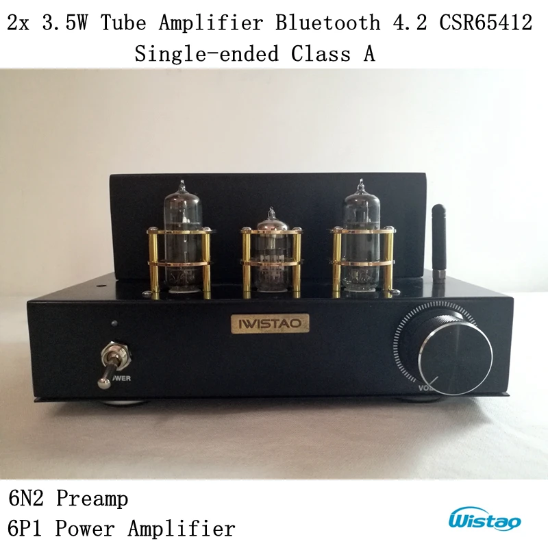 Tube Amplifier Wireless Bluetooth 4.2 Single ended Class A Desktop 6N2
