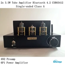 Tube Amplifier Wireless Bluetooth 4.2 Single-ended Class A Desktop 6N2 Preamp 6P1 Power Stage 2×3.5W APT-X HIFI Audio 110/220V