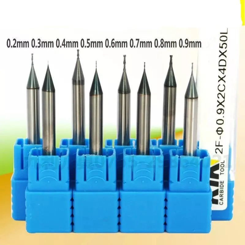 

2F-0.2 0.3 0.4 0.5 0.6 0.7 0.8 0.9 HRC55,Small carbide end mills ,tungsten Carbide Square ,CNC Milling cutter