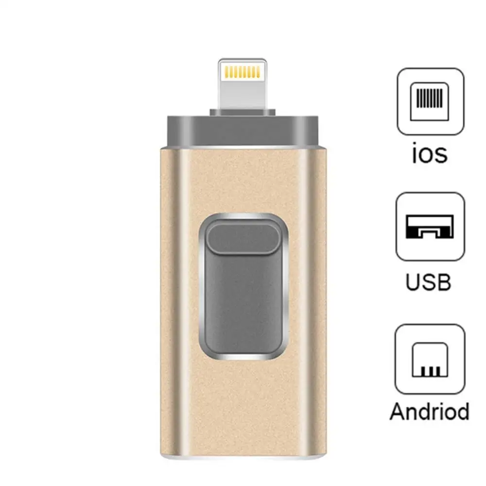 Usb iPhone флэш накопитель 3 в 1 Освещение USB 0 Флешка 32 Гб ключ карта памяти совместимый