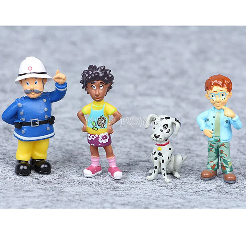 12pcs/set 3-6 Cm Cute Cartoon Fireman Sam PVC Action Figures Doll Toys for Kids Toys Collection Model Decoration Christmas Gift