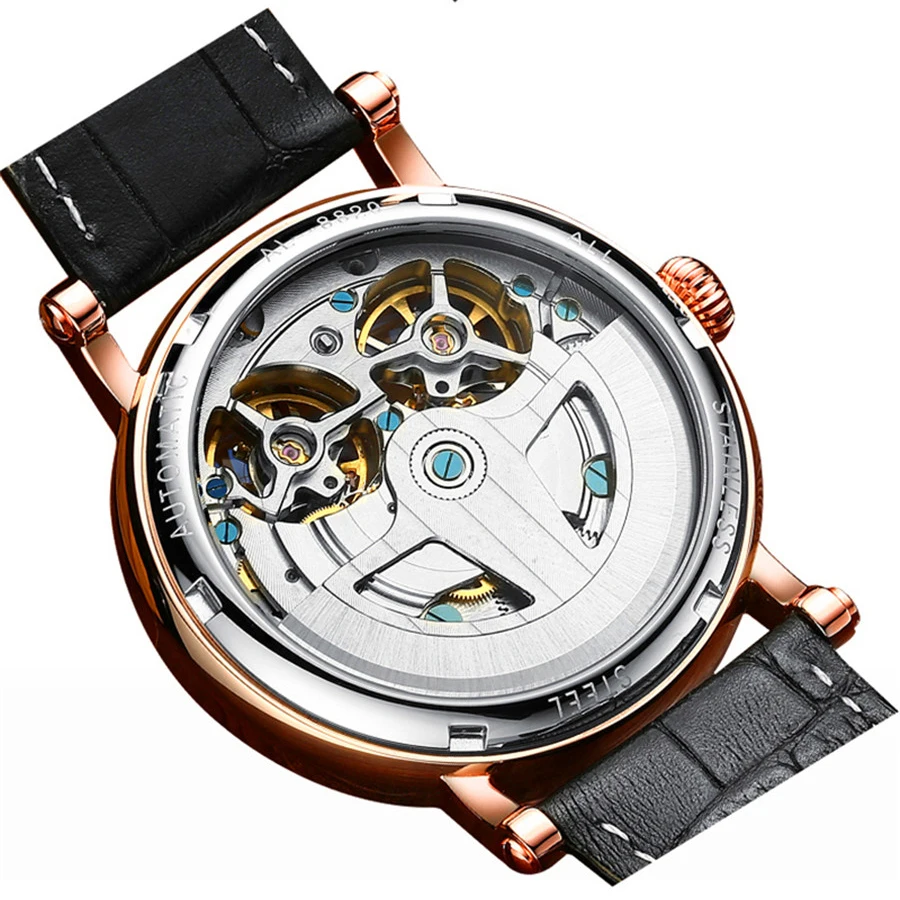 AILANG الهيكل العظمي مزدوج توربيون الأزياء الفاخرة العلامة التجارية الرجال توربيون التلقائية الميكانيكية ووتش رجال الرياضة للماء الساعات