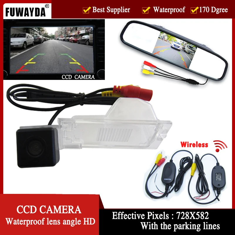 FUWAYDA Wireless Color CCD Car Rear View backup Camera for Ford Edge