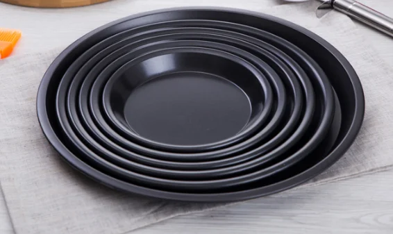 pizza tray pan Non Stick Hard Coating Microwave Crispers Kitchen Baking Tray black Round Cake Baking Pans bakeware pizza tools