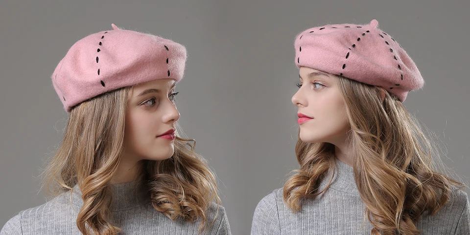 Womens Beret Wool Hat High Quality 2018 New Hat Berets For Girls Casual Warm Women Winter Hats Beanies (7)