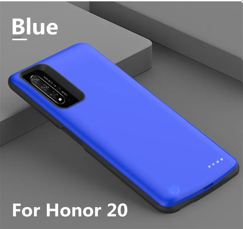 NTSPACE 6500mAh зарядное устройство чехол для huawei Honor 20 Pro Расширенный контейнер для аккумуляторных батарей для Honor 20 портативный Банк питания крышка - Цвет: Blue for Honor 20