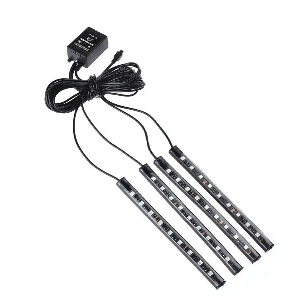 Auxmart Автомобильная RGB Светодиодная лента 4*9 шт. SMD 10 Вт интерьерная декоративная