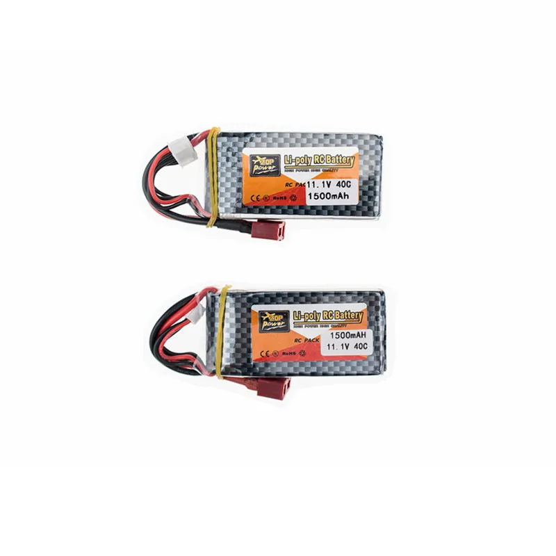 11.1V 1500Mah 40C T Plug 2 pcs ZOP Original Power Lipo Battery MAX 60C for RC Car Airplane Drone hiqh quality