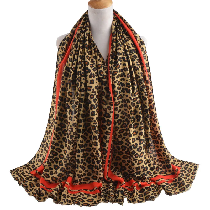 2019 Autumn Winter Leopard Dot scarf,stripe scarf,Print Neckerchief,print leopardo,Luxury Brand Foulards Muslim Hijab 90cm*170cm - Image 2