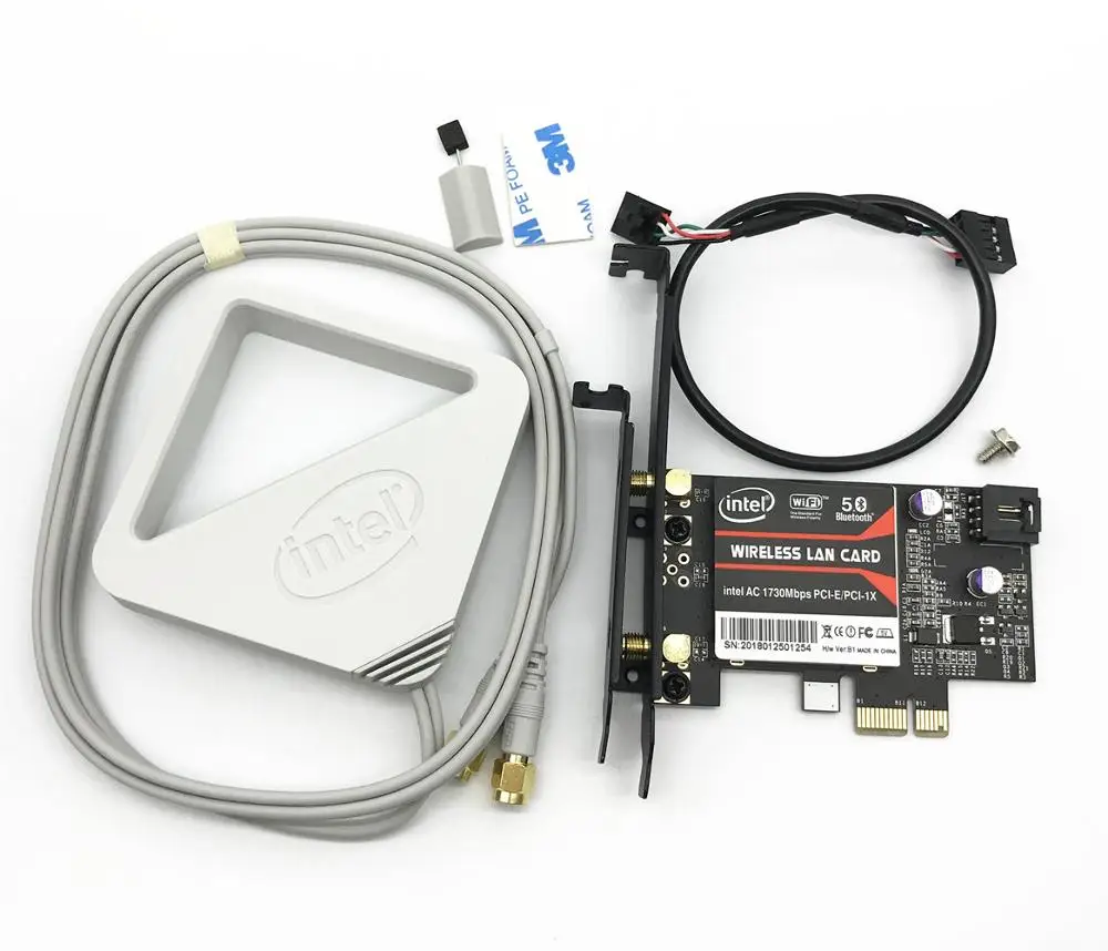 С внешней антенной Intel 9260 AC 9260AC 9260NGW MU-MIMO Bluetooth 5,0 PCI-E PCIe 1x X1 настольная карта - Цвет: With Intel antenna