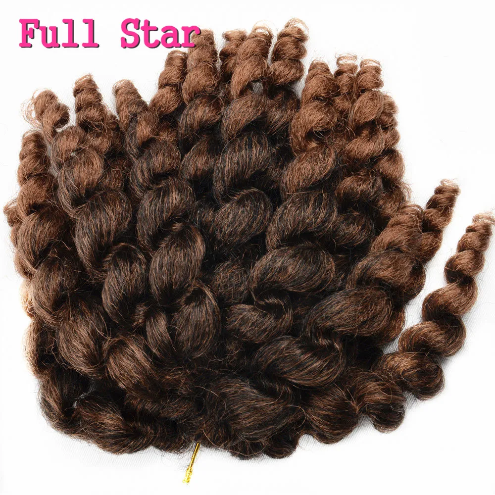 

Full Star 8 inch Ombre Jumpy Wand Curl Crochet Braids 22 Roots Jamaican Bounce Synthetic Crochet Hair Extension for Black Women