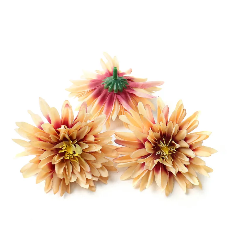Новые 10 искусственных цветов 8 см шелковые хризантемы Свадебные вечерние украшения для дома DIY ВЕНОК скрапбук Подарочная коробка ремесла