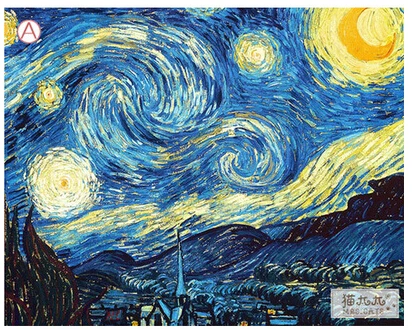 

Handmade cotton cloth hand dyed cotton canvas decorative painting paintings world Van Gogh series