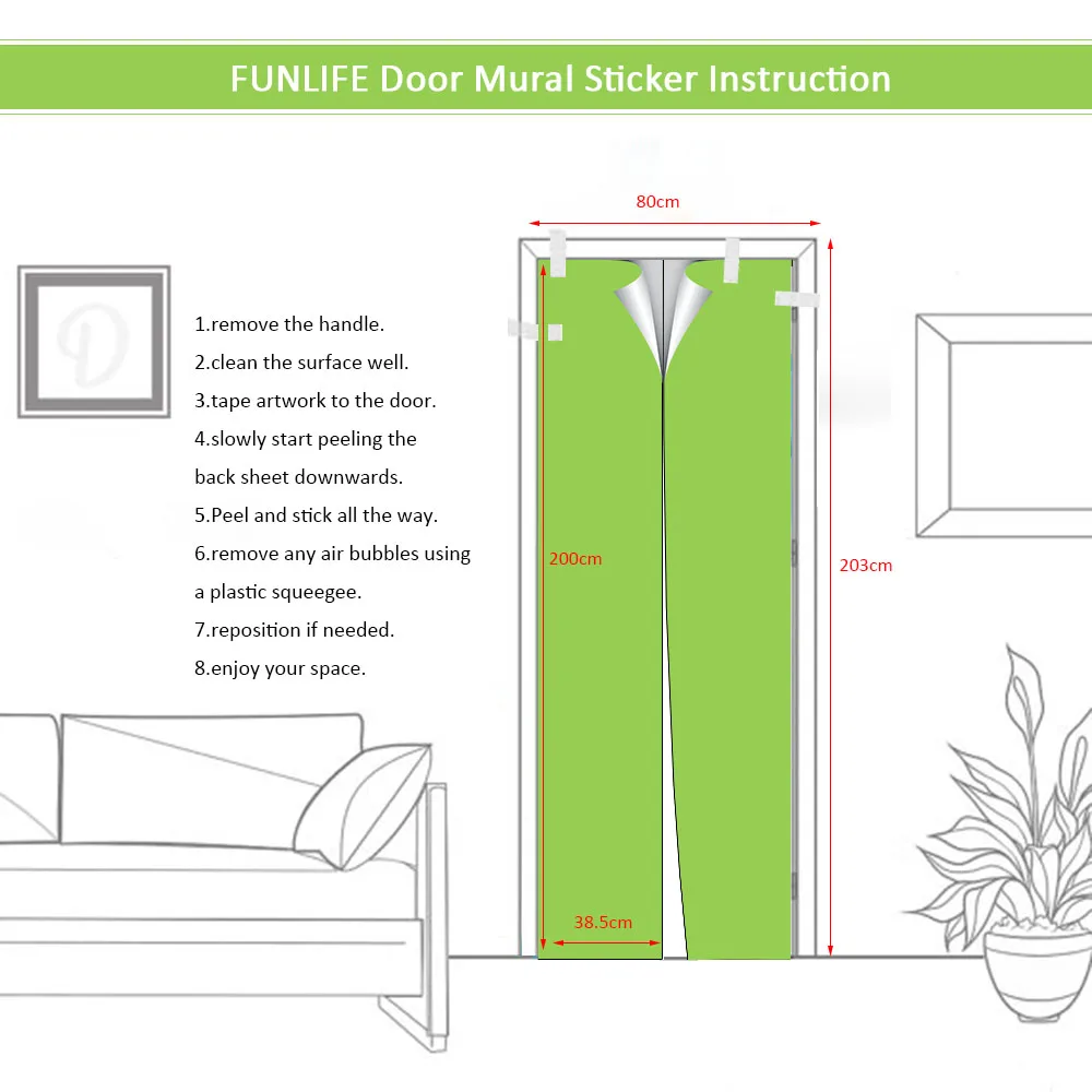 Door Mural Sticker Instruction