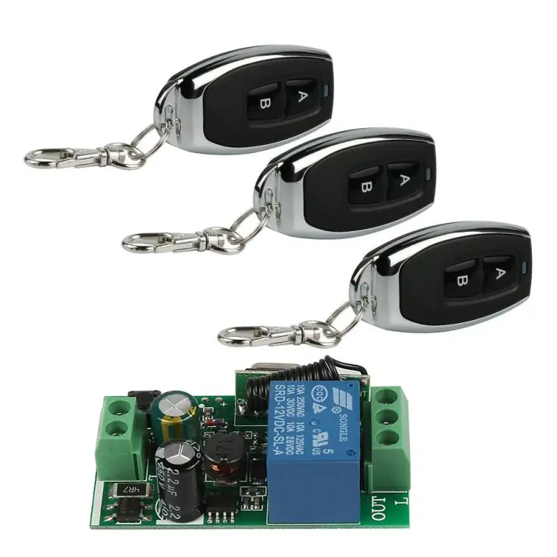 433MHz RF 2 Channel Remote Control Learning Code 1527/EV1527 Transmitter AC 220V 1CH Relay Receiver Module DIY Garage Switch S3