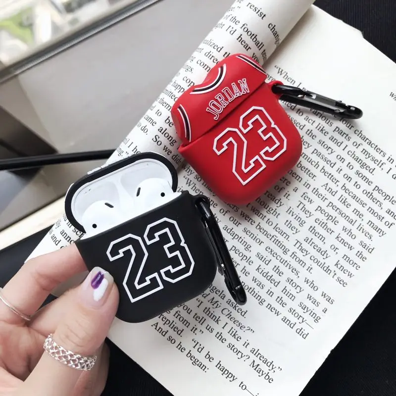 KAVA new 23 Bluetooth Headset Box for Apple AirPods 1 2 Flying man Jordan Anti-drop soft TPU Wireless Earphone Charging Cover