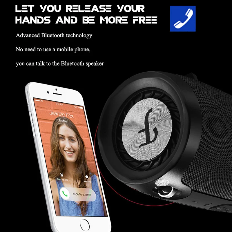 Bluetooth Колонка Беспроводная портативная звуковая коробка 20 Вт стерео Бас Сабвуфер