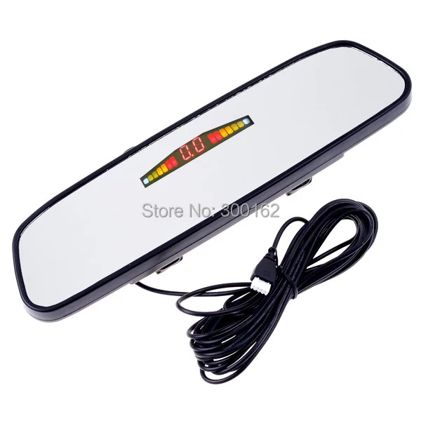 4 Parking Sensors Car Backup Reverse Radar Rearview Mirror free