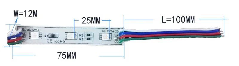 GBKOF 20 шт./лот светодиодный 5050 3 светодиодный модуль 12 В водонепроницаемый RGB цвет сменный светодиодный модуль освещение